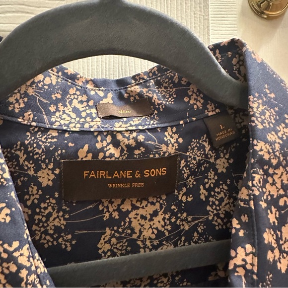 NWOT Fairlane & Sons Slim Fit Floral Button Down Shirt - Picture 5 of 6